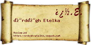 Ördögh Etelka névjegykártya